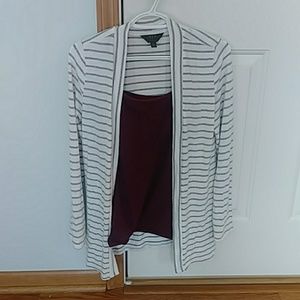 NWOT Stitchfix white and gray striped cardigan.